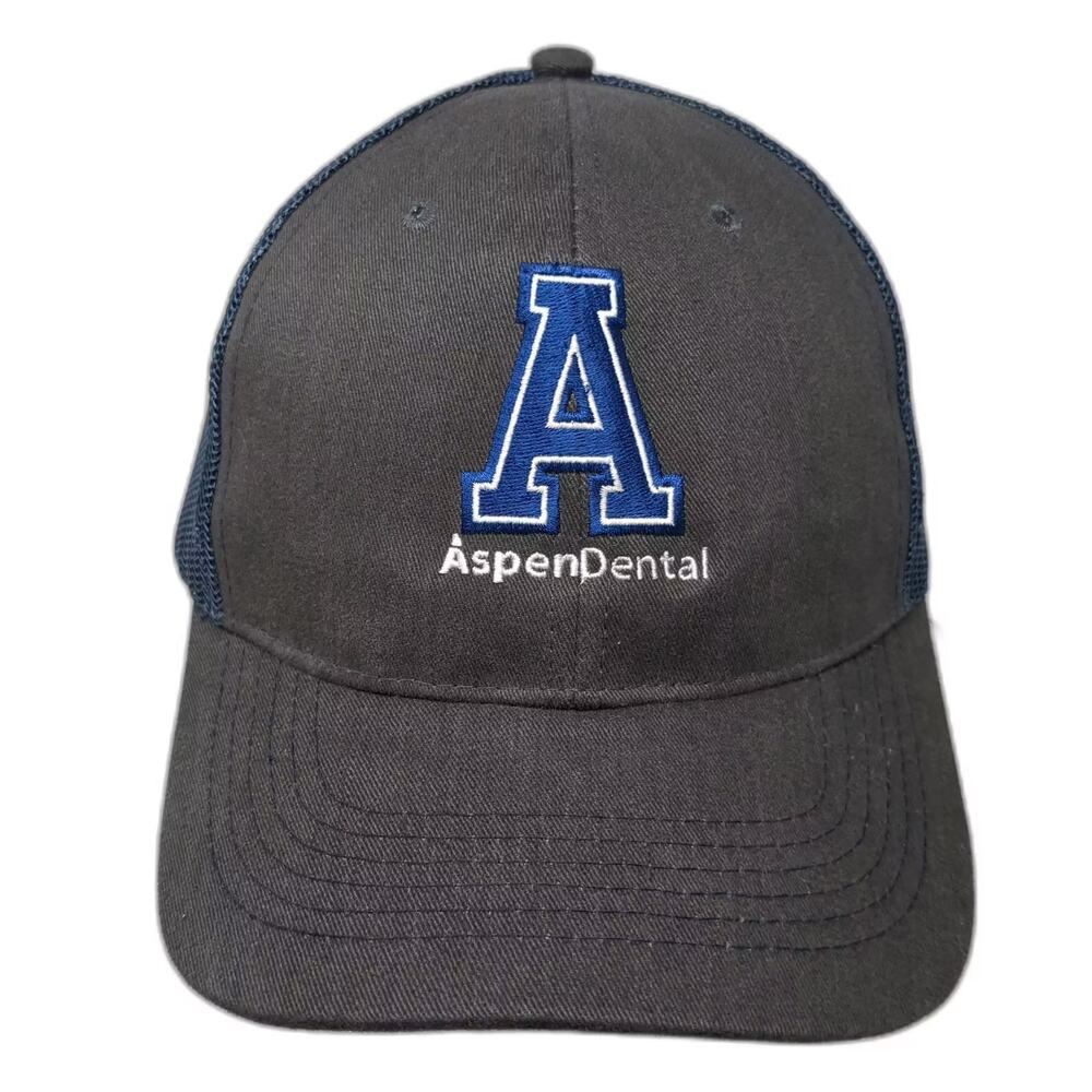 HitWear Trucker Hat Gray Blue OS Aspen Dental Embroidered Adjustable Snapback